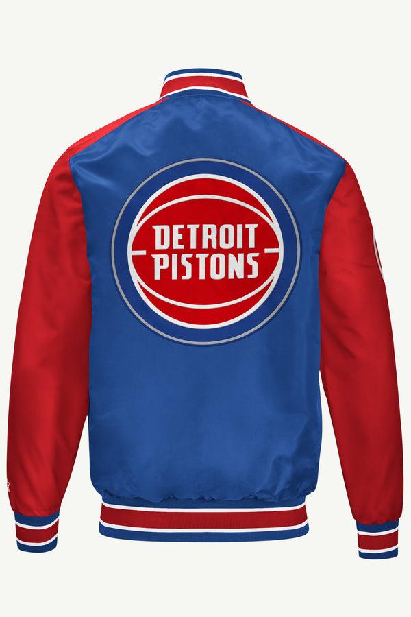 Starter MENS DETROIT PISTONS SATIN VARSITY JACKET