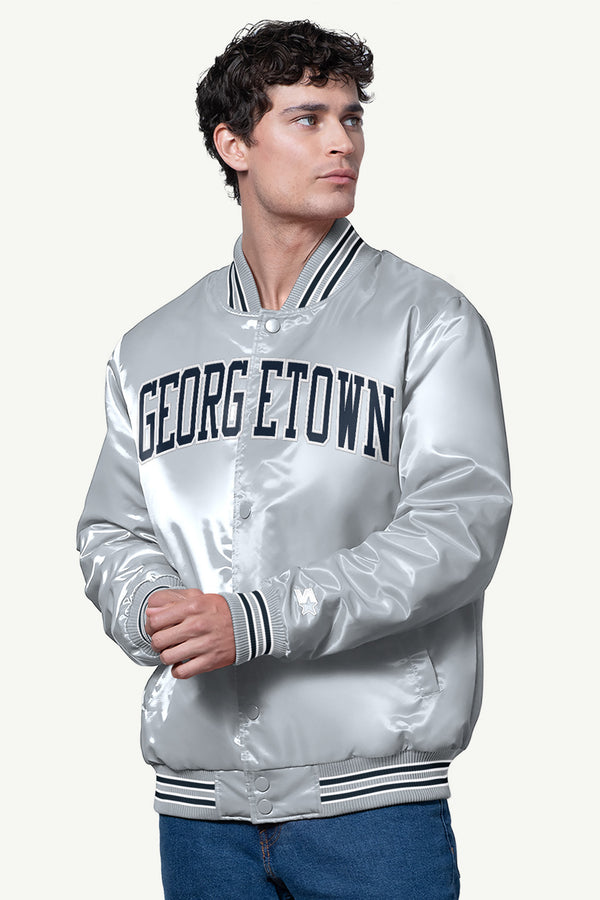 starter MENS GEORGETOWN HOYAS SATIN VARSITY JACKET