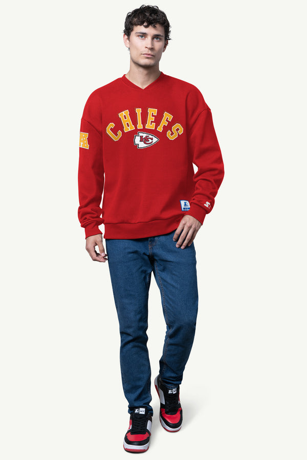 Starter MENS KANSAS CITY CHIEFS PIQUE PULLOVER