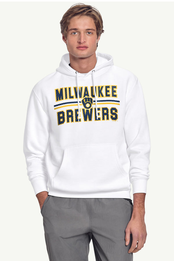 Starter MENS MILWAUKEE BREWERS MESH LOOK HOODIE