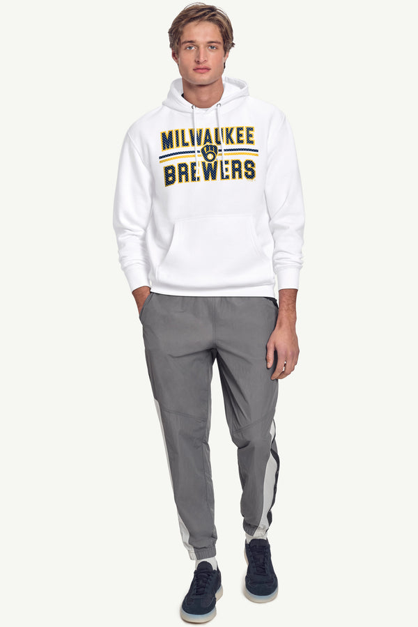 Starter MENS MILWAUKEE BREWERS MESH LOOK HOODIE