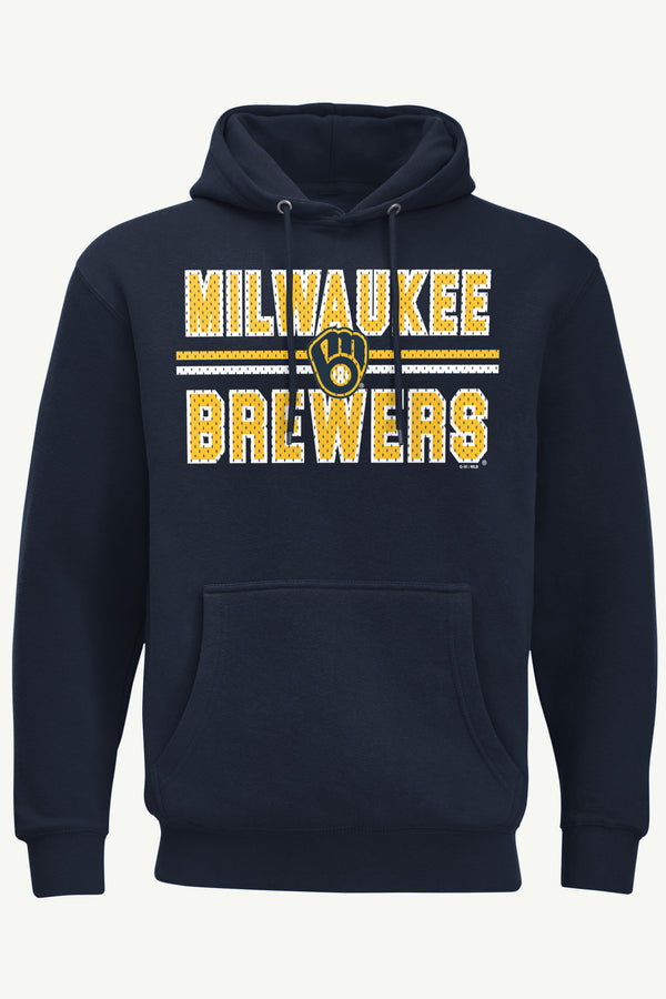 starter MENS MILWAUKEE BREWERS MESH LOOK HOODIE