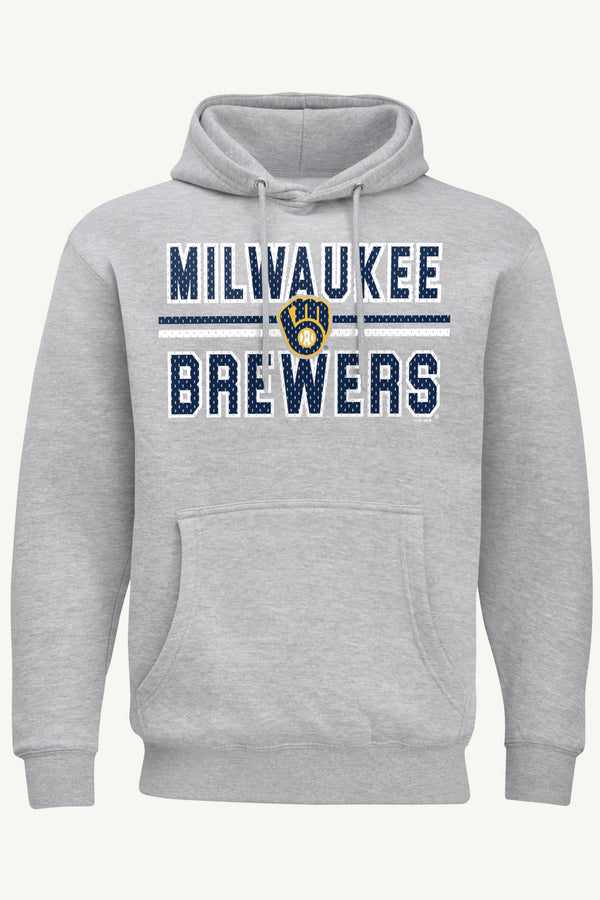 starter MENS MILWAUKEE BREWERS MESH LOOK HOODIE