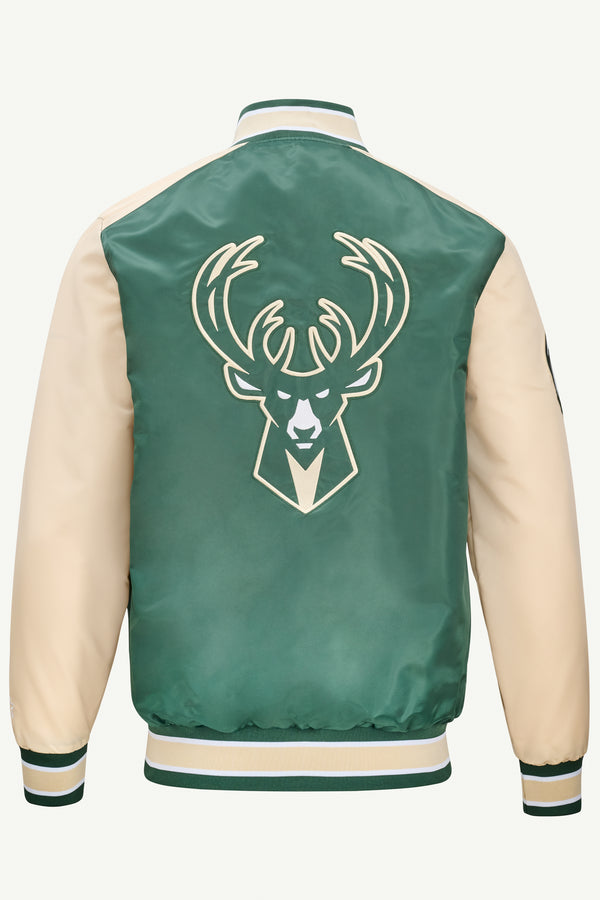 Starter MENS MILWAUKEE BUCKS SATIN VARSITY JACKET