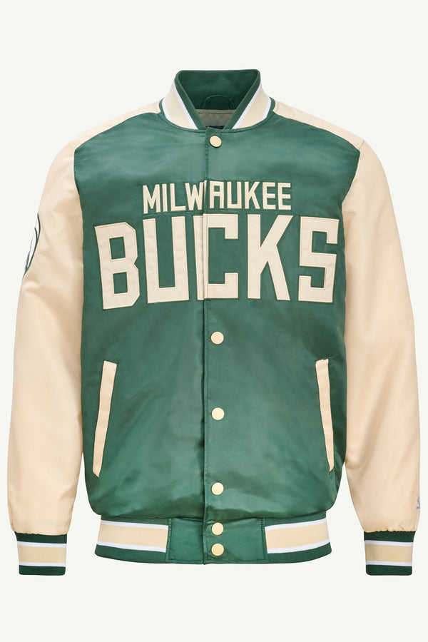 starter MENS MILWAUKEE BUCKS SATIN VARSITY JACKET