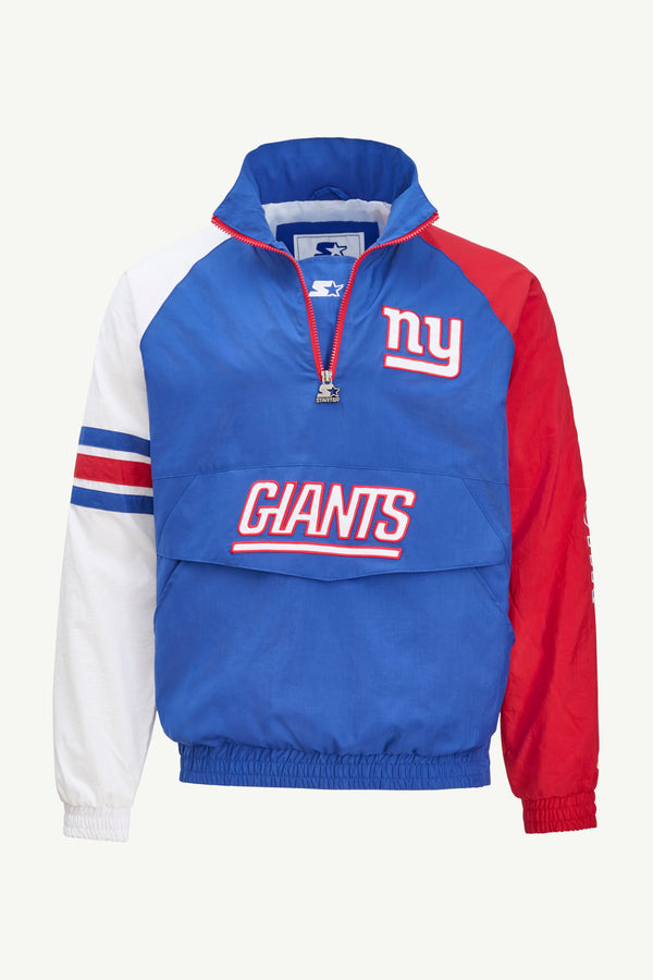 starter MENS NEW YORK GIANTS QUARTER ZIP JACKET