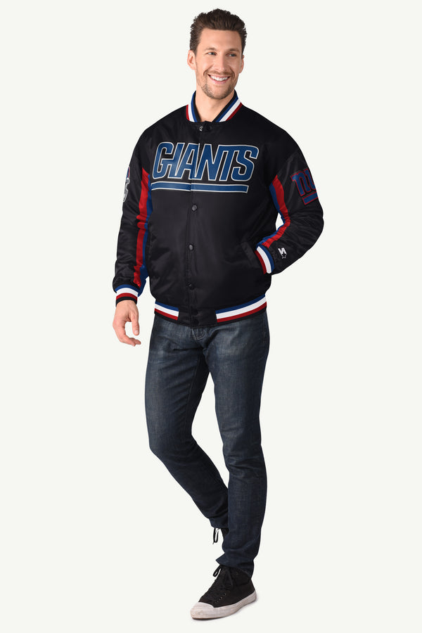 Starter MENS NEW YORK GIANTS SATIN VARSITY JACKET