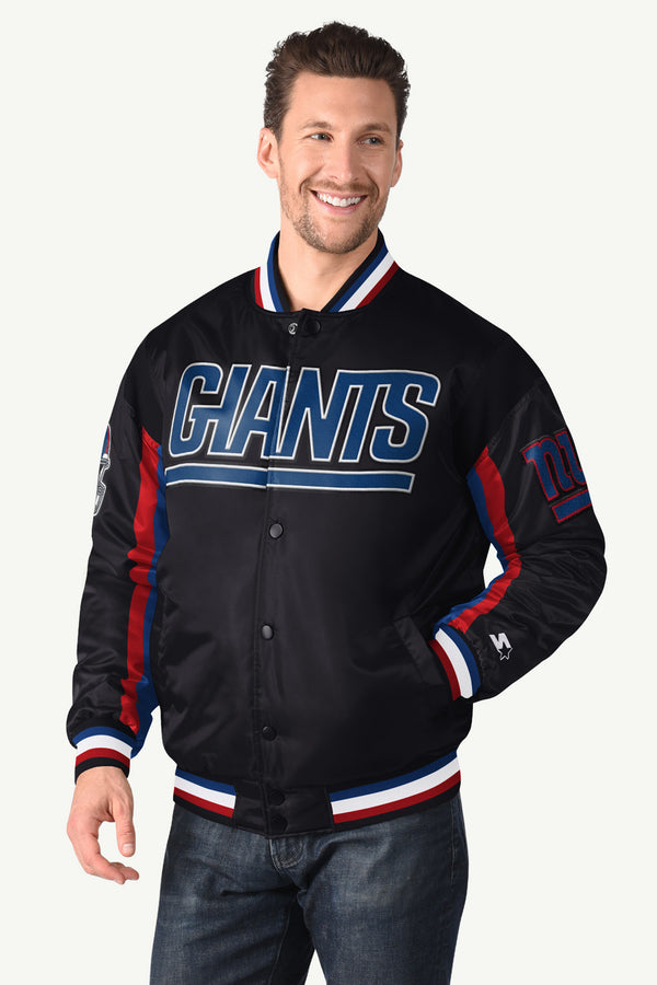 starter MENS NEW YORK GIANTS SATIN VARSITY JACKET