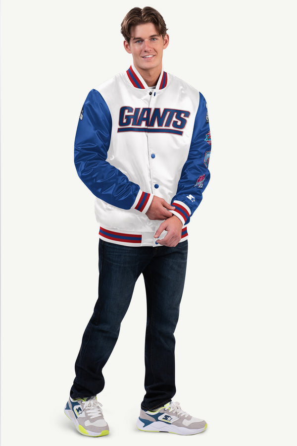 Starter MENS NEW YORK GIANTS SATIN VARSITY JACKET