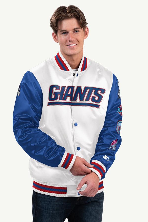 starter MENS NEW YORK GIANTS SATIN VARSITY JACKET
