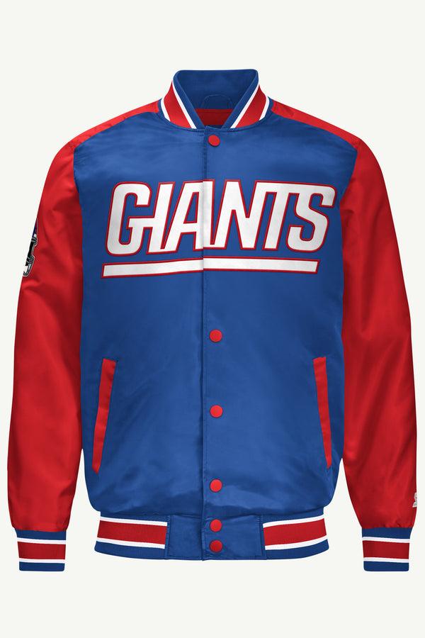starter MENS NEW YORK GIANTS SATIN VARSITY JACKET