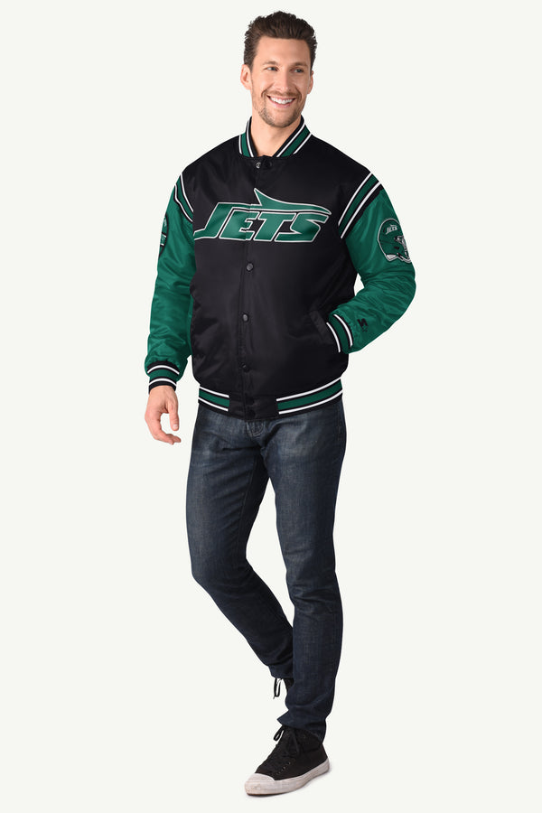 Starter MENS NEW YORK JETS SATIN VARSITY JACKET