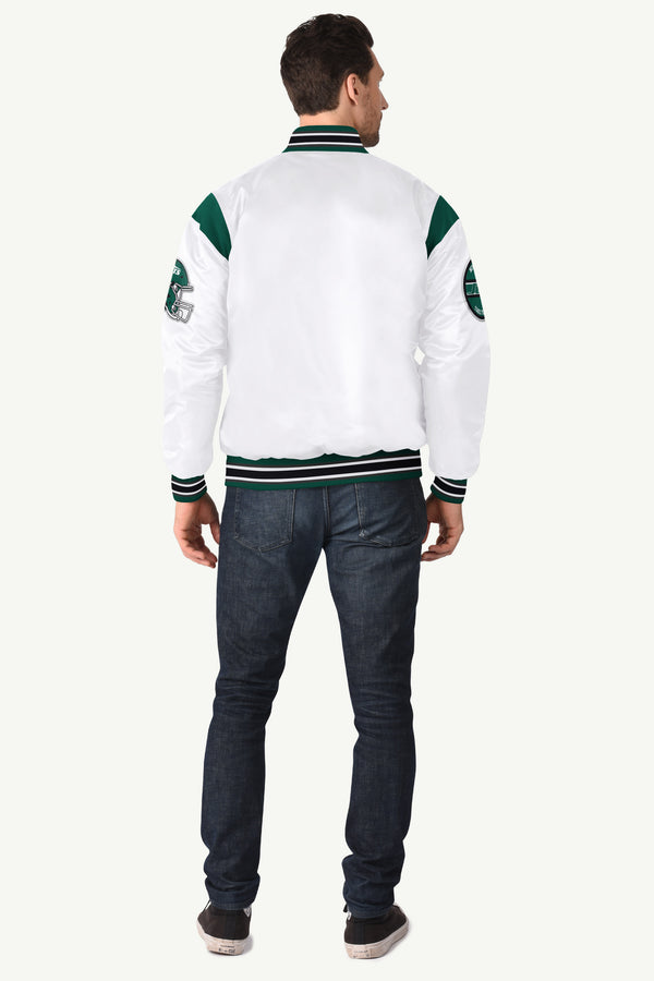 Starter MENS NEW YORK JETS SATIN VARSITY JACKET