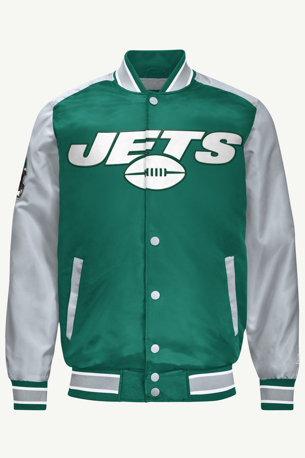 starter MENS NEW YORK JETS SATIN VARSITY JACKET