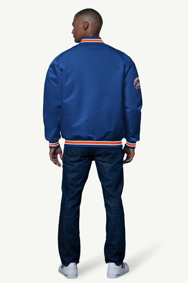 Starter MENS NEW YORK METS SATIN VARSITY JACKET