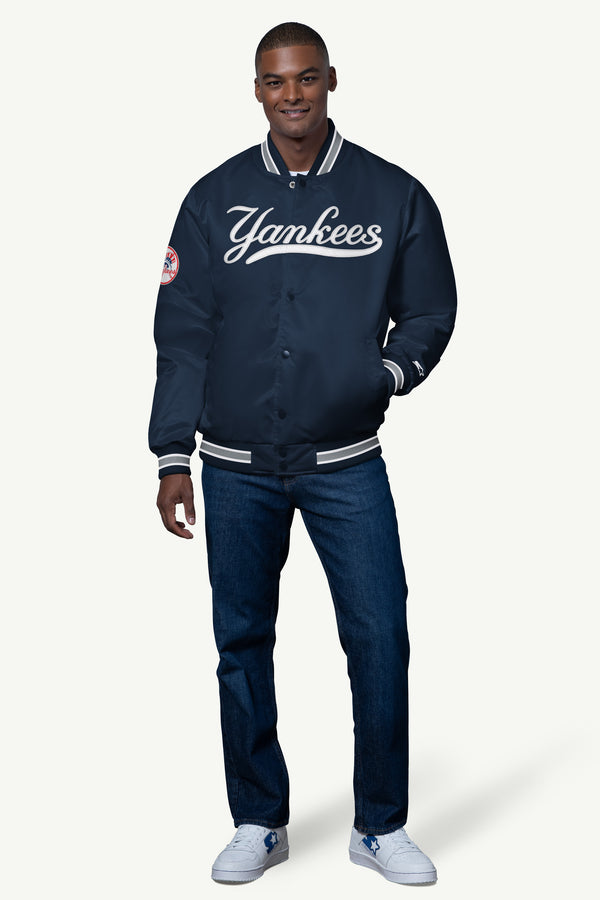 Starter MENS NEW YORK YANKEES SATIN VARSITY JACKET