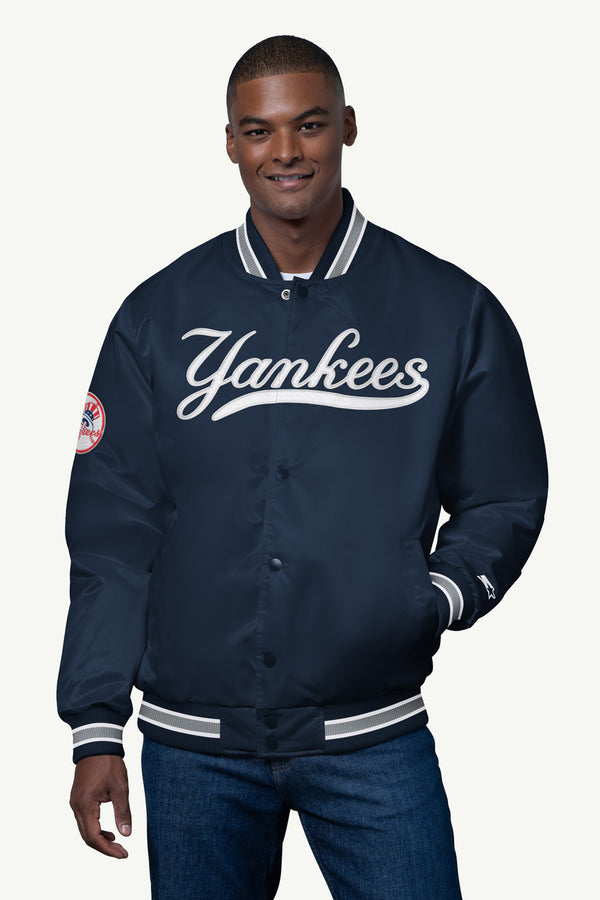 starter MENS NEW YORK YANKEES SATIN VARSITY JACKET