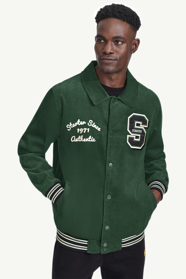 starter MENS STARTER CORDUROY VARSITY JACKET