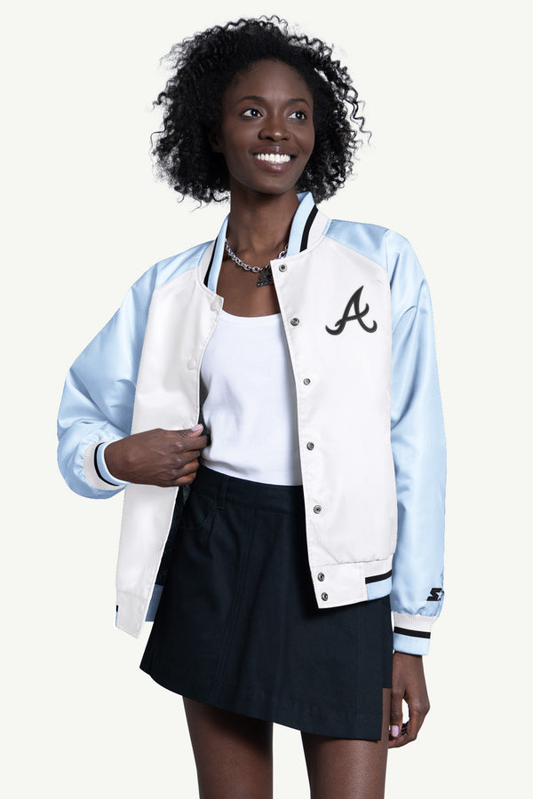 starter WOMENS ATLANTA BRAVES BLITZ VARSITY JACKET