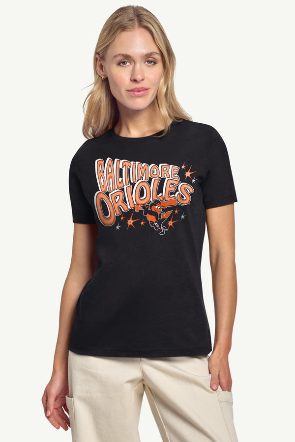 Starter WOMENS BALTIMORE ORIOLES FIREWORKS T SHIRT