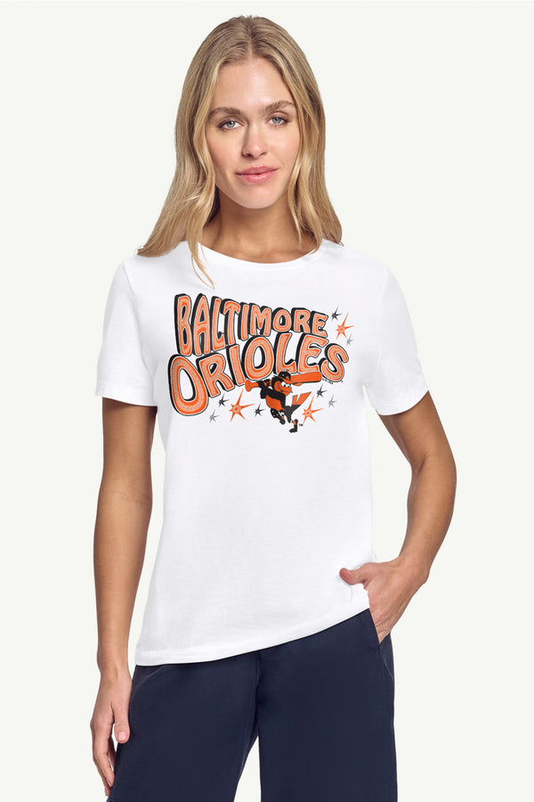 Starter WOMENS BALTIMORE ORIOLES FIREWORKS T SHIRT