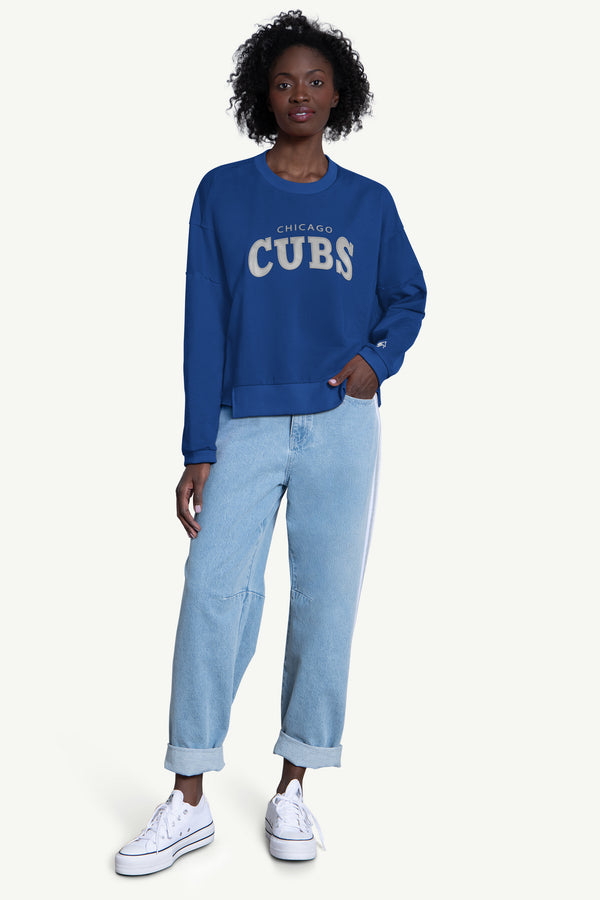 Starter WOMENS CHICAGO CUBS CREW NECK SWEATSHIRT
