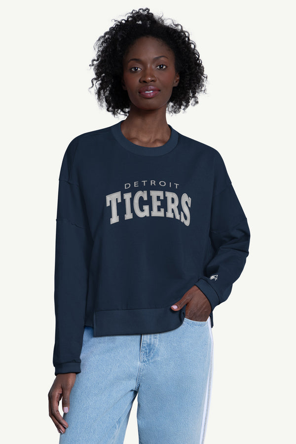starter WOMENS DETROIT TIGERS CREW NECK SWEATSHIRT