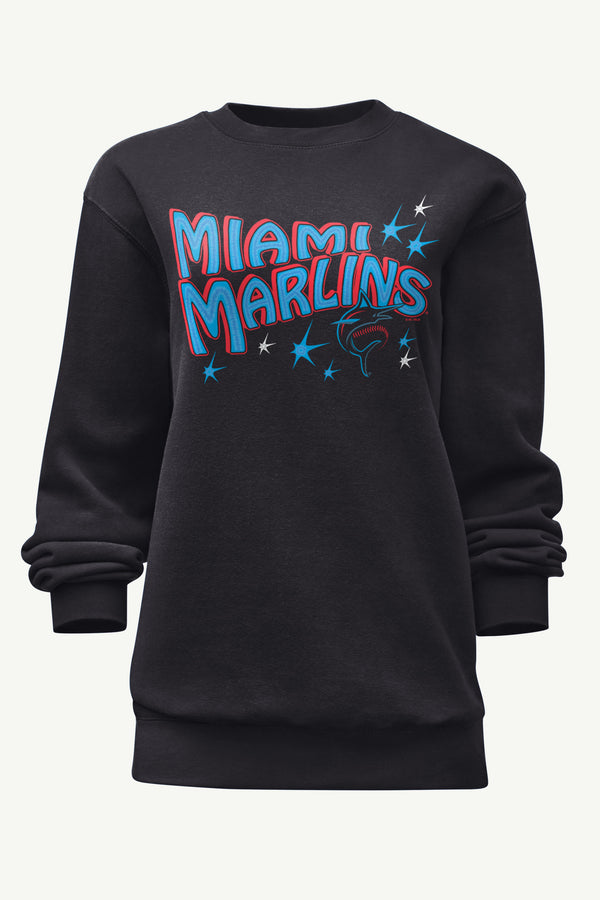starter WOMENS MIAMI MARLINS FIREWORKS SWEATSHIRT