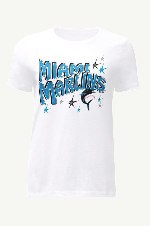 starter WOMENS MIAMI MARLINS FIREWORKS T SHIRT