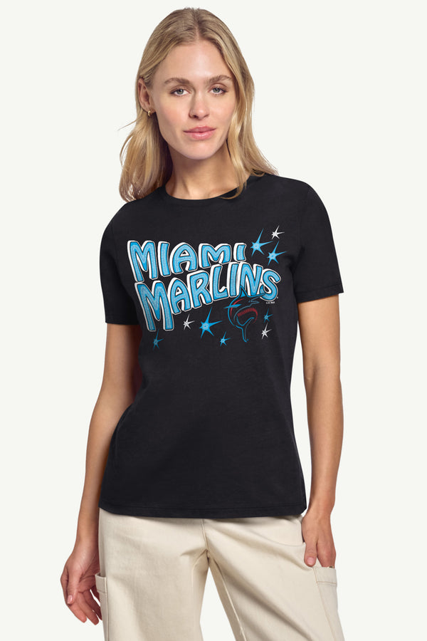 Starter WOMENS MIAMI MARLINS FIREWORKS T SHIRT