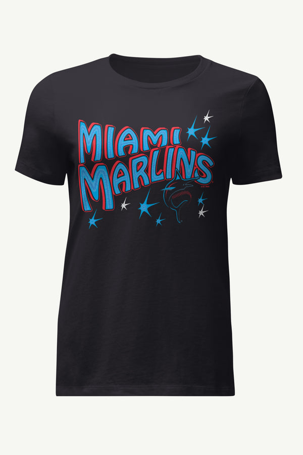 starter WOMENS MIAMI MARLINS FIREWORKS T SHIRT