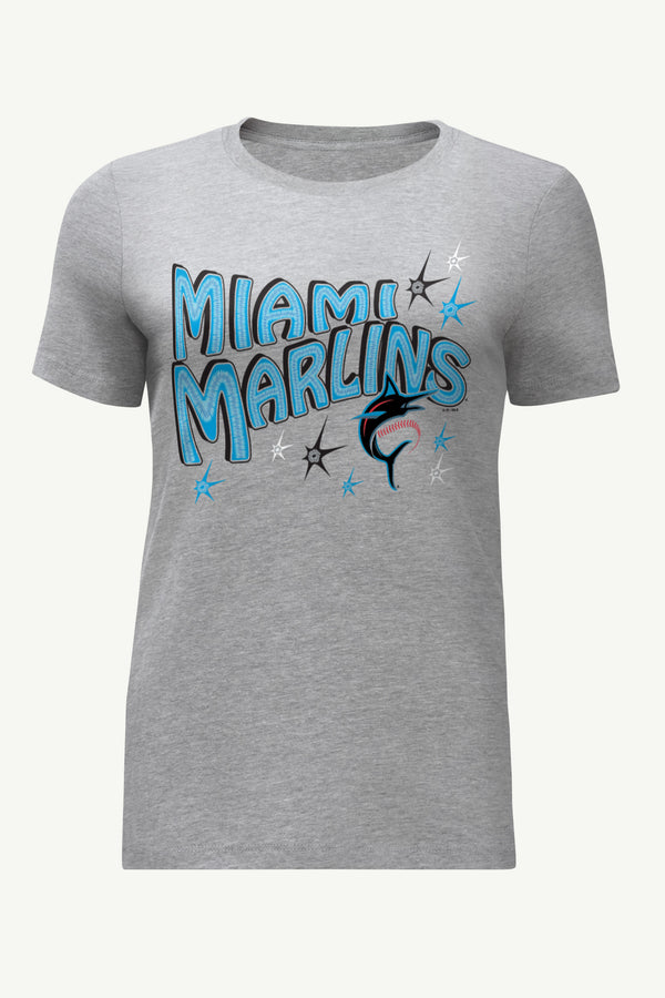 starter WOMENS MIAMI MARLINS FIREWORKS T SHIRT