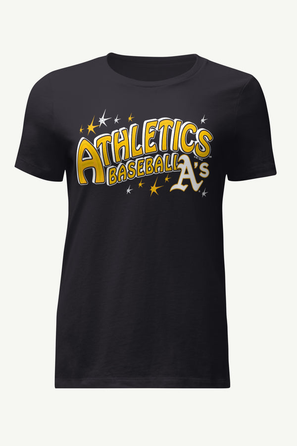 starter WOMENS OAKLAND ATHLETICS FIREWORKS T SHIRT