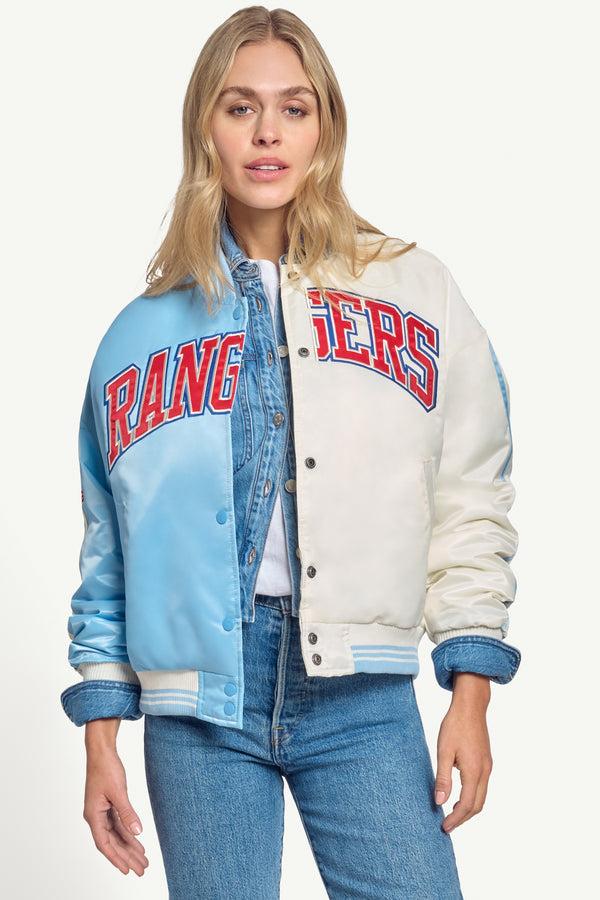 Starter WOMENS TEXAS RANGERS SATIN VARSITY JACKET