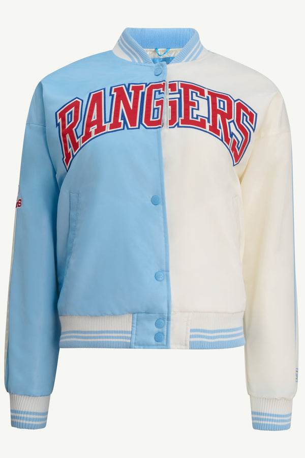 starter WOMENS TEXAS RANGERS SATIN VARSITY JACKET