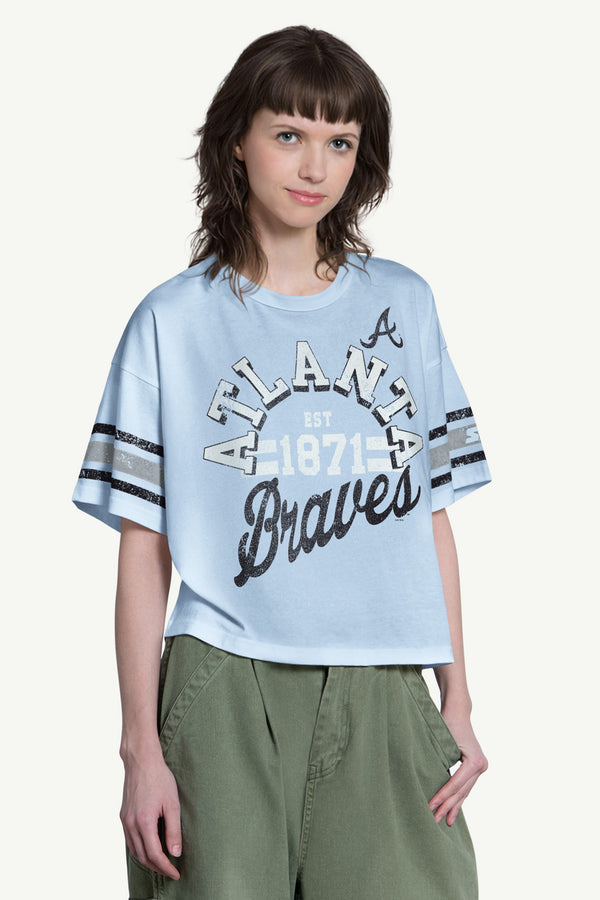starter WOMENS ATLANTA BRAVES OFFENSE SHORT SLEEVE T SHIRT
