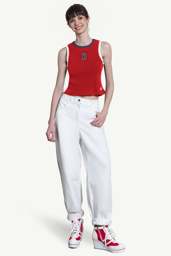 Starter WOMENS BOSTON RED SOX PLAY THE BALL CROP TANK