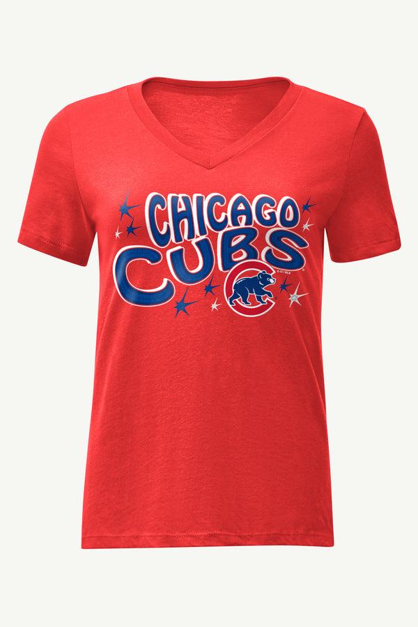 starter WOMENS CHICAGO CUBS FIREWORKS V NECK T SHIRT