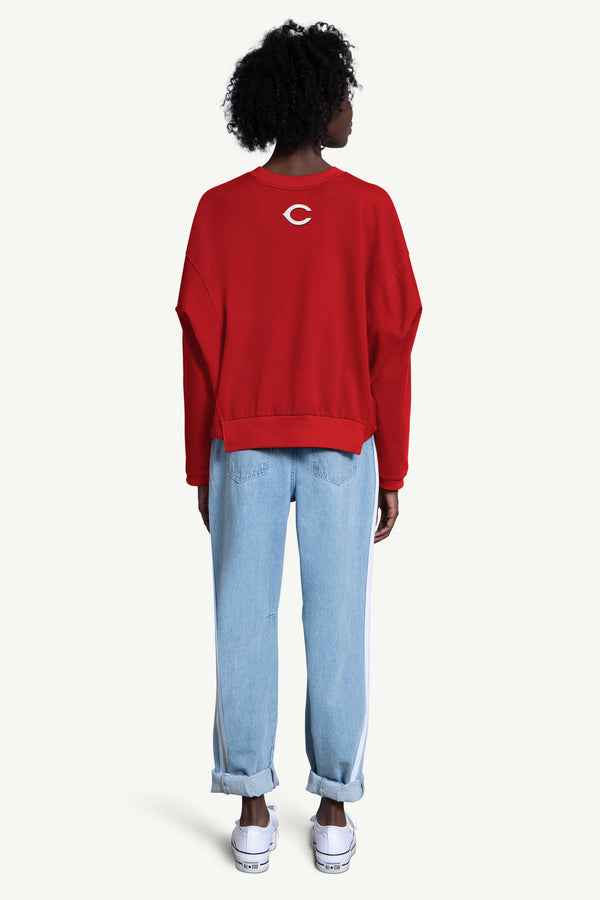 Starter WOMENS CINCINNATI REDS CREW NECK SWEATSHIRT