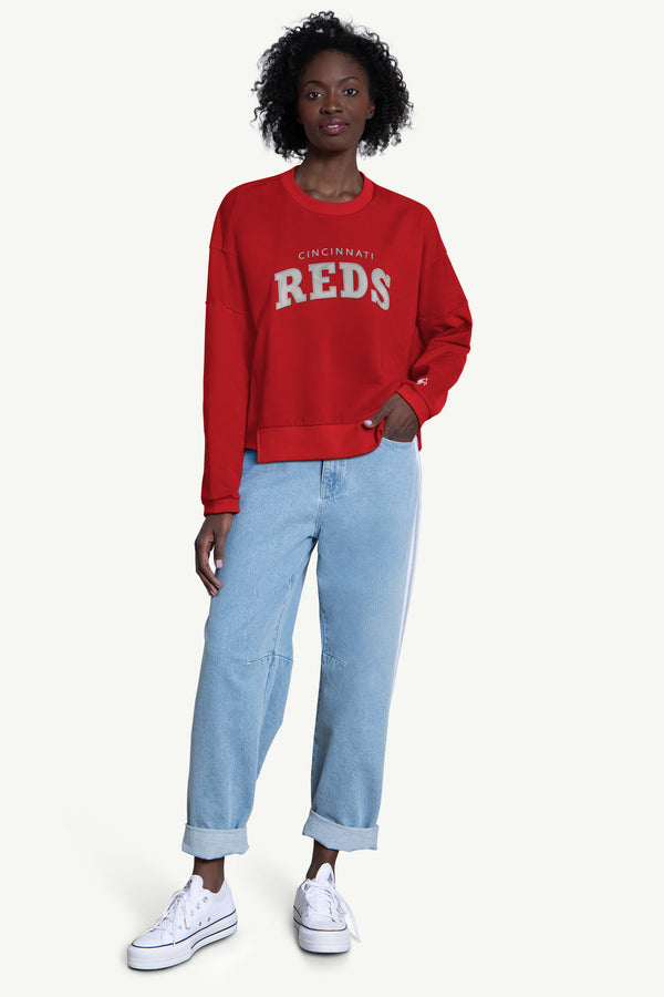 Starter WOMENS CINCINNATI REDS CREW NECK SWEATSHIRT