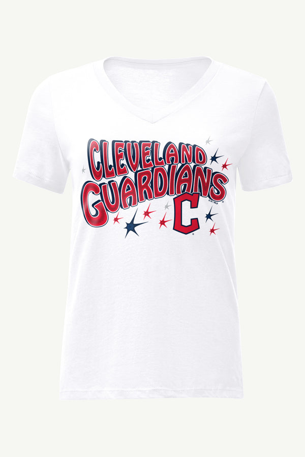Starter WOMENS CLEVELAND GUARDIANS FIREWORKS V NECK T SHIRT