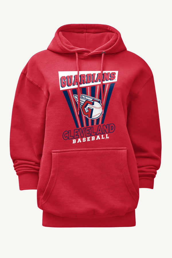 starter WOMENS CLEVELAND GUARDIANS POSTER PRINT HOODIE