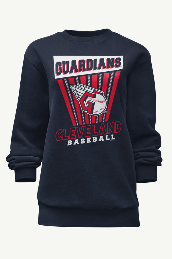 starter WOMENS CLEVELAND GUARDIANS POSTER PRINT SWEATSHIRT
