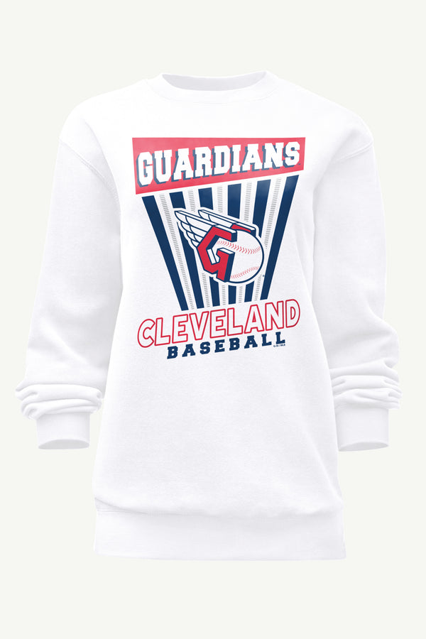 starter WOMENS CLEVELAND GUARDIANS POSTER PRINT SWEATSHIRT