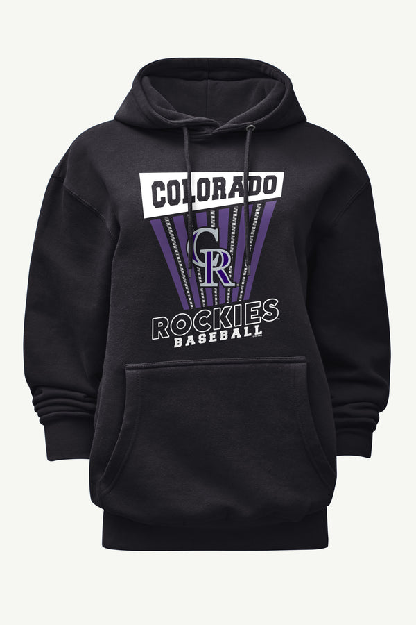 starter WOMENS COLORADO ROCKIES POSTER PRINT HOODIE