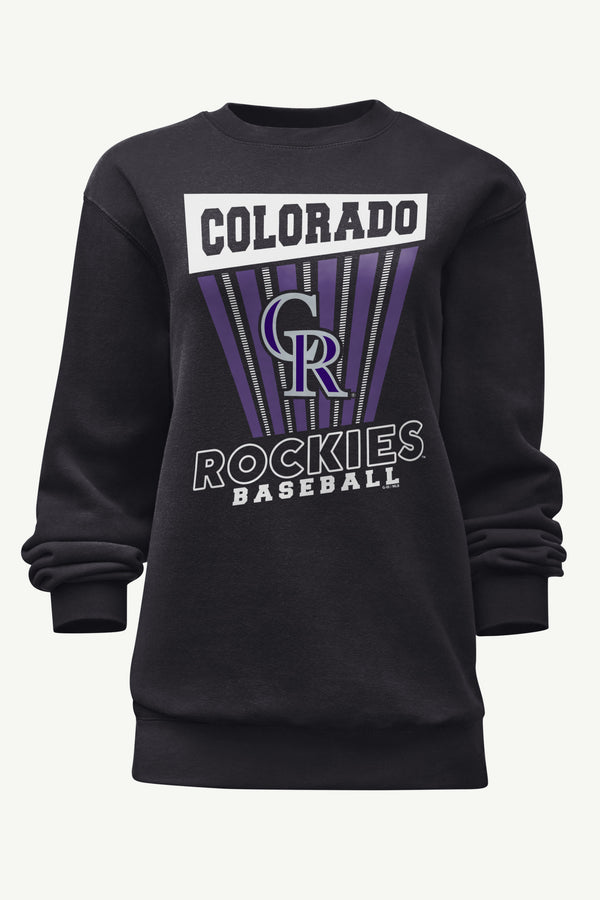 starter WOMENS COLORADO ROCKIES POSTER PRINT SWEATSHIRT