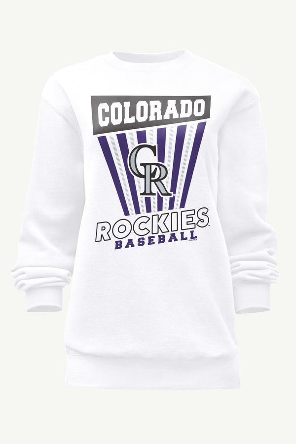 starter WOMENS COLORADO ROCKIES POSTER PRINT SWEATSHIRT