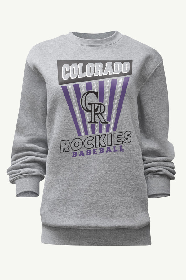 starter WOMENS COLORADO ROCKIES POSTER PRINT SWEATSHIRT