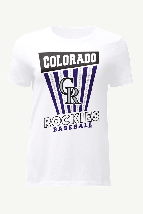 starter WOMENS COLORADO ROCKIES POSTER PRINT T SHIRT