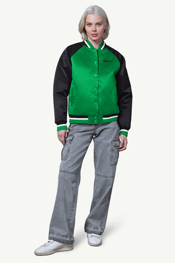Starter WOMENS DALLAS STARS FINAL SCORE SATIN VARSITY JACKET